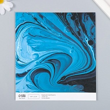 Бумага для скрапбукинга "Разводы голубой краски", 15,5х17 см, 180 гр/м