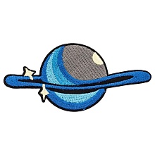 Термоаппликация 'Серо-голубая планета с синим кольцом', 11*5.2см