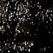 Ткань пайетки двухсторонние на сетке (1, черный/серебро)