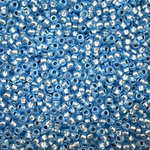  Бисер Preciosa 10/0 20гр (38236, прозрачный, голубая перламутровая линия внутри)