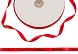 Лента атласная с рисунком Handmade 1см (1, красный)