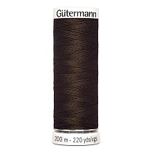 Нить Sew-All 100/200 м для всех материалов, 100% полиэстер Gutermann (406, т.коричневый)