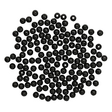 Бусины круглые, пластик,  5мм, 25гр  (046, черный)