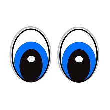 Глазки клеевые овал 10*14мм (2шт) (2, синий)