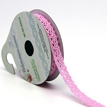 Кружевная лента «Рукоделие» 10мм х 3м (цвет: светло-розовый)		
