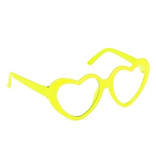 Очки без стекла сердце пластик 8см  (желтый)