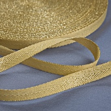 Лента киперная декоративная цветная №7456 10 мм (87, желтый/золото)