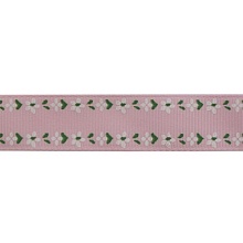 Лента репсовая "Цветочный орнамент" 1,5см (уп=22,86м)  (2, св.розовый)