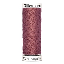 Нить Sew-All 100/200 м для всех материалов, 100% полиэстер Gutermann (474, пыльная роза)