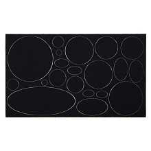 Заплатка самоклеющаяся круги, овалы (ткань) 145х245мм  (черный)