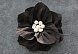 Цветок №26 булавка+зажим ( гипюр с жемчугом) (12, черный)