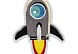 Термоаппликация 'Серая ракета', 5.6*8.1см