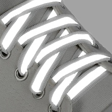 Шнурки для обуви, пара, плоские, со светоотражающей полосой, 10 мм, 70 см, ...