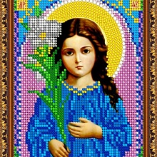 Рисунок на ткани для вышивания бисером "Св. Богородица Трилетствующ...