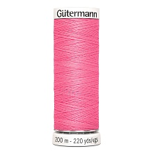 Нить Sew-All 100/200 м для всех материалов, 100% полиэстер Gutermann (728, яр. розовый)