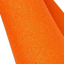 Фоамиран глиттерный 20х30, толщина 2мм (002, оранжевый)