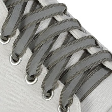 Шнурки для обуви, пара, плоские, со светоотражающей полосой, 10 мм, 70 см, ...