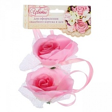 Набор нежно-розовых роз для декора (2шт) 12*9см  34767