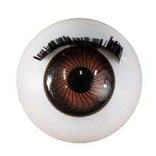 Глаза с ресничками круглые 20мм (уп=10шт) (3, коричневый)