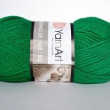 Пряжа для ручного вязания 'Merino de Lux' 50%шерсть, 50%акрил 100гр/280м (338, зеленый)
