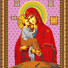 Рисунок на ткани для вышивания бисером «Прсв. Богородица Почаевская» 3...
