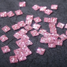 Стразы пришивные квадрат пластм.(уп=12шт)  (3, розовый)