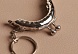 Фермуар пришивной «Полукруг», с кольцом, 5,3 × 4,5 см, цвет серебряный