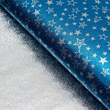 Пленка металлизированная "Звезды",цвет синий, 50 х 70 см