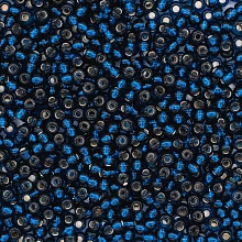  Бисер Preciosa 10/0 20гр (67100, т.синий, серебряная линия внутри)