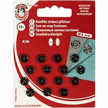 Кнопка пришивная KOH-I-NOOR №1/2 металл 8 мм ( уп=15шт) (черный)