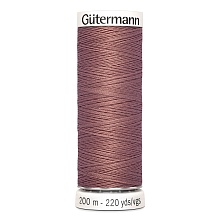 Нить Sew-All 100/200 м для всех материалов, 100% полиэстер Gutermann (844, пыльная роза)