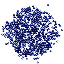Бусины круглые, пластик,  5мм, 25гр  (041, синий)