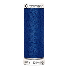 Нить Sew-All 100/200 м для всех материалов, 100% полиэстер Gutermann (214, синий)