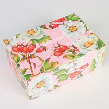 Коробка сборная «Цветы», 18 × 12 × 8 см