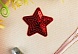 Термоаппликация "Звезда", с пайетками, 5,2*5,2см, цвет красный