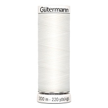 Нить Sew-All 100/200 м для всех материалов, 100% полиэстер Gutermann (800, белый)