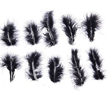 Набор перьев для декора 10 шт., (10 × 2 см), чёрный