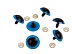 Глазки круглые винтовые с заглушками 30мм  (уп 2шт) (синий)