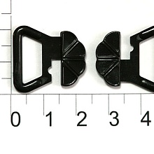Застежка для бюстгальтера пластик 15мм XZD-15D  (2, черный)