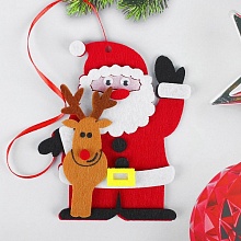 Набор для творчества - ёлочное украшение из фетра «Дед мороз с оленем»