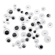 Глазки-пуговки для игрушек круглые пластик (ассорти .разм), черные ( уп= ...