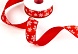 Лента репсовая 2,5 см с рисунком "Снежинки" (красный)