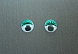 Глазки клеевые бегающие с ресницами 12мм (10шт) (3, зеленый)