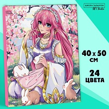 Картина по номерам «Девушка с кроликами» 40х50 см