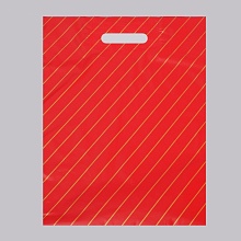 Пакет "Полоска"бордовый  полиэтиленовый с вырубной ручкой, 35х45 см...