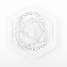 Бусины граненые "Биконус" на нити 4 мм (стекло) (1, прозрачный)